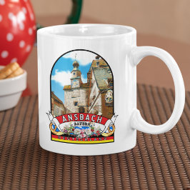 Deutschland Ansbach Vintage souvenir Koffiemok