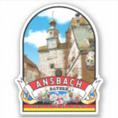 Deutschland Ansbach Vintage souvenir Sticker (Voorkant)