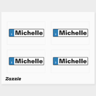 Deutschland Auto Kennzeichen personalisierbar Rechthoekige Sticker