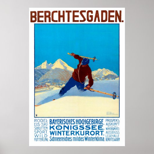 "Deutschland: Berchtesgaden - Wintersport Werbe Poster (Voorkant)