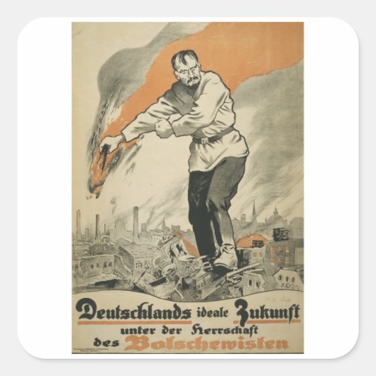 Deutschland -  Duitse oorlog Vierkante Sticker (Voorkant)