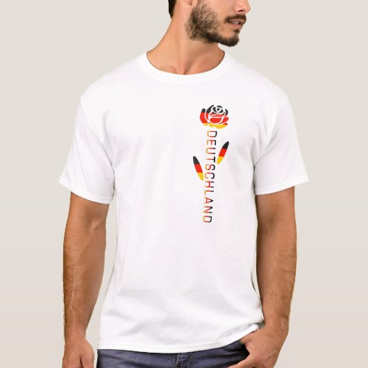 Deutschland Duitse vlag Roos T-shirt (Voorkant)