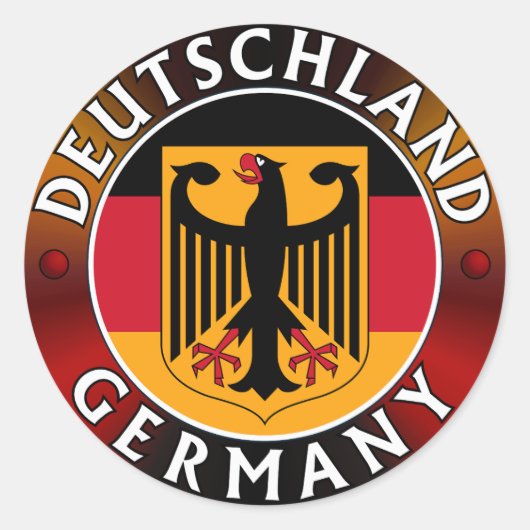 Deutschland Duitsland Plaquette, Duitse vlag en ad Ronde Sticker (Voorkant)