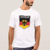 Deutschland/Duitsland Vlag Schild T-Shirt (Voorkant)
