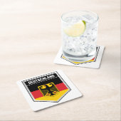Deutschland/Duitsland Vlaggelschild Kartonnen Onderzetters (Insitu)