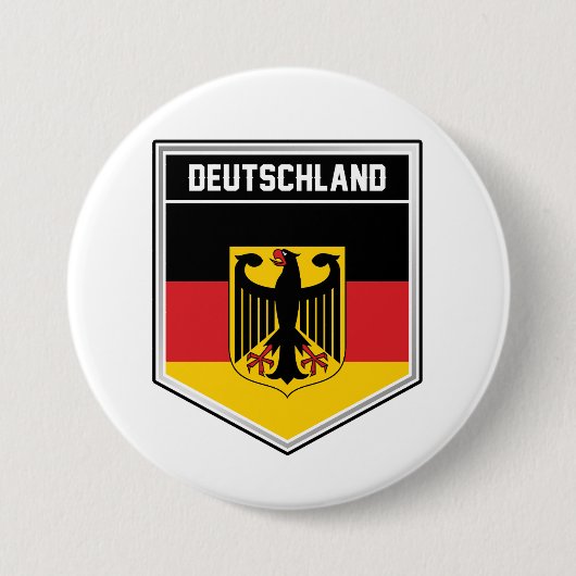 Deutschland/Duitsland Vlaggelschild Ronde Button 7,6 Cm (Voorkant)