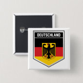 Deutschland/Duitsland Vlaggelschild Vierkante Button 5,1 Cm (Voorkant /achterkant)