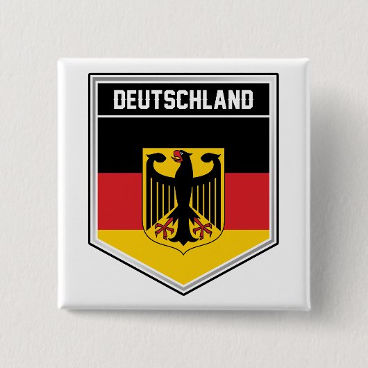 Deutschland/Duitsland Vlaggelschild Vierkante Button 5,1 Cm (Voorkant)