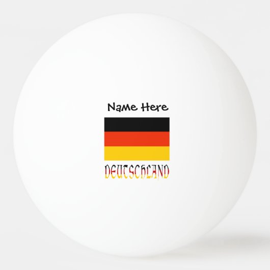 Deutschland en Duitse vlag Zwart gepersonaliseerd Pingpongbal (Voorkant)