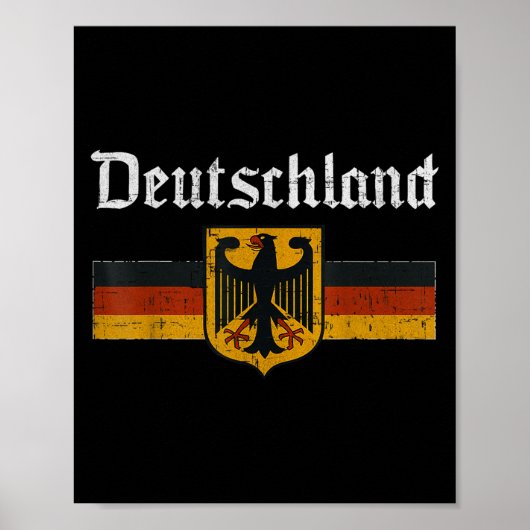 Deutschland Flag Eagle  Duits Erfgoed PRI Poster (Voorkant)