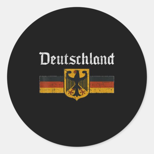 Deutschland Flag Eagle Duits Erfgoed PRI Ronde Sticker (Voorkant)