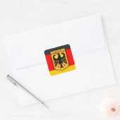 Deutschland Flag en wapenmunt Vierkante Sticker (Envelop)