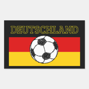 DEUTSCHLAND FLAG   FOOTBALL RECHTHOEKIGE STICKER