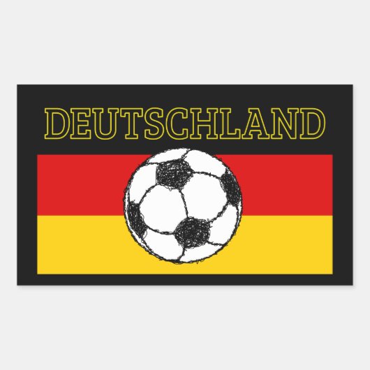 DEUTSCHLAND FLAG | FOOTBALL RECHTHOEKIGE STICKER (Voorkant)