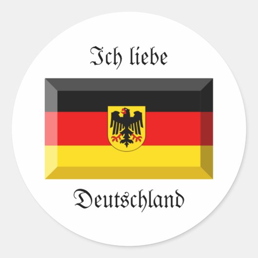 Deutschland Flag Gem Ronde Sticker (Voorkant)