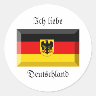 Deutschland Flag Gem Ronde Sticker