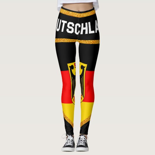 Deutschland Flag Leggings (Voorkant)