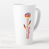 Deutschland Flag Roos - Gepersonaliseerd groot Latte Mok (Rechterhoek)