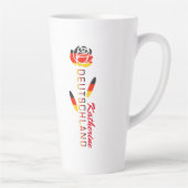 Deutschland Flag Roos - Gepersonaliseerd groot Latte Mok (Rechts)