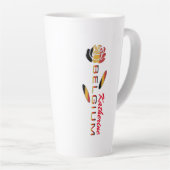 Deutschland Flag Roos Personalized Large Latte Mok (Rechterhoek)