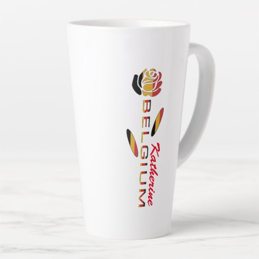 Deutschland Flag Roos Personalized Large Latte Mok (Rechterhoek)