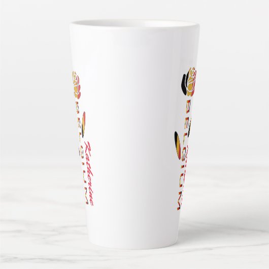 Deutschland Flag Roos Personalized Large Latte Mok (Voorkant)