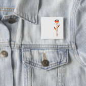 Deutschland Flag Roos Vierkante Button 5,1 Cm (In situ)