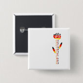 Deutschland Flag Roos Vierkante Button 5,1 Cm (Voorkant /achterkant)