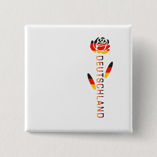 Deutschland Flag Roos Vierkante Button 5,1 Cm (Voorkant)