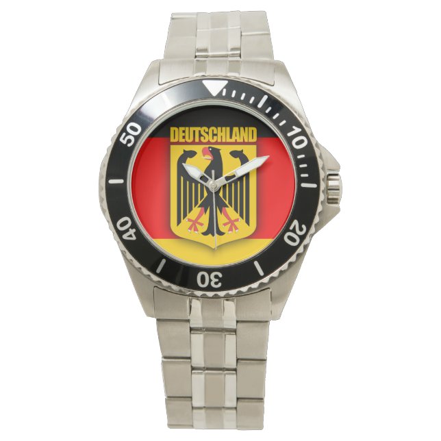 Deutschland Flag & wapenmunt Horloge (Voorkant)