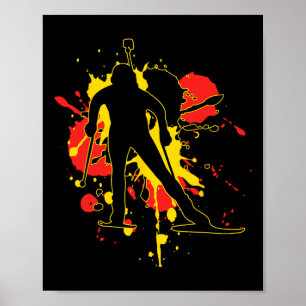 Deutschland Flagge Biathlonist - Deutscher Biathlo Poster