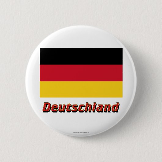 Deutschland Flagge mit Namen Ronde Button 5,7 Cm (Voorkant)