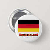 Deutschland Flagge mit Namen Ronde Button 5,7 Cm (Voorkant /achterkant)