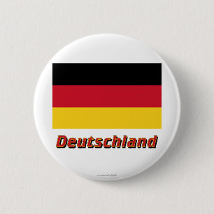 Deutschland Flagge mit Namen Ronde Button 5,7 Cm