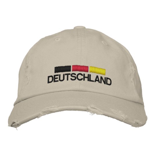Deutschland Fussball Distressed geborduurd Pet (Voorkant)