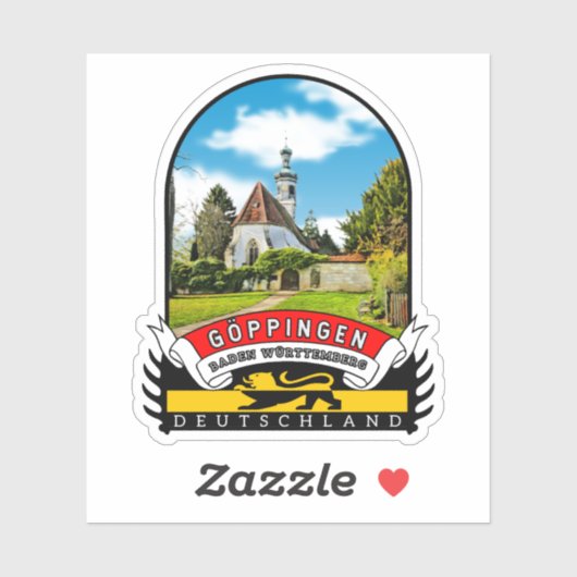 Deutschland Göppingen Vintage souvenir Sticker (Vel)