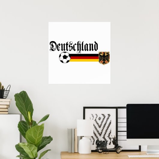 Deutschland Grote fusbal logo Poster (Thuiskantoor)