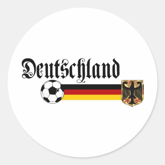 Deutschland Grote fusbal logo Ronde Sticker (Voorkant)