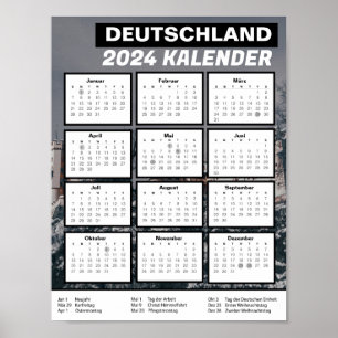 Deutschland Kalender Herunterladen 2024 PDF Duitsl Poster