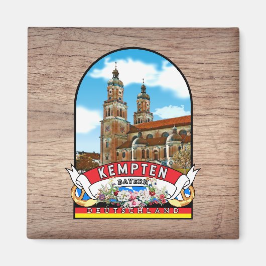 Deutschland Kempten Vintage souvenir Magneet (Voorkant)