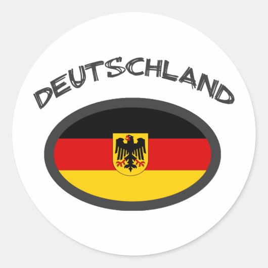 Deutschland kos vlagontwerp! ronde sticker (Voorkant)