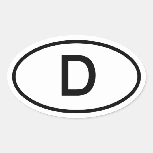 Deutschland Land van herkomst Ovaal Decal Ovale Sticker (Voorkant)