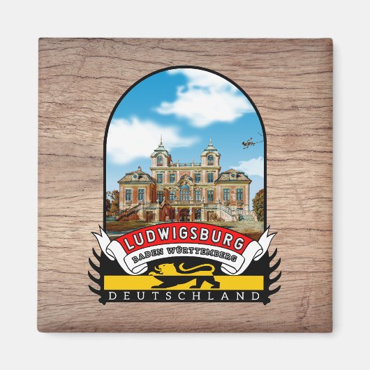 Deutschland Ludwigsburg Vintage souvenir Magneet (Voorkant)