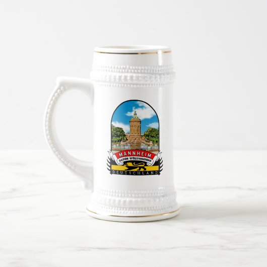 Deutschland Mannheim Vintage souvenir Bierpul (Links)