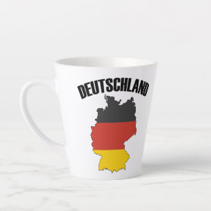 Deutschland Map - Duitse vlag - Duitsland reizen Latte Mok