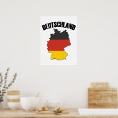 Deutschland Map - Duitse vlag - Duitsland reizen Poster (Keuken)