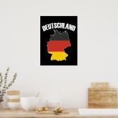 Deutschland Map - Duitse vlag - Duitsland reizen Poster (Keuken)