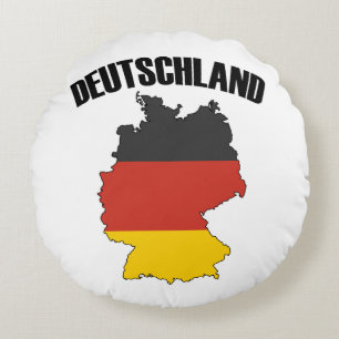 Deutschland Map - Duitse vlag - Duitsland reizen Rond Kussen