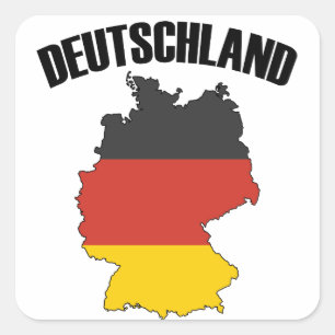 Deutschland Map - Duitse vlag - Duitsland reizen Vierkante Sticker