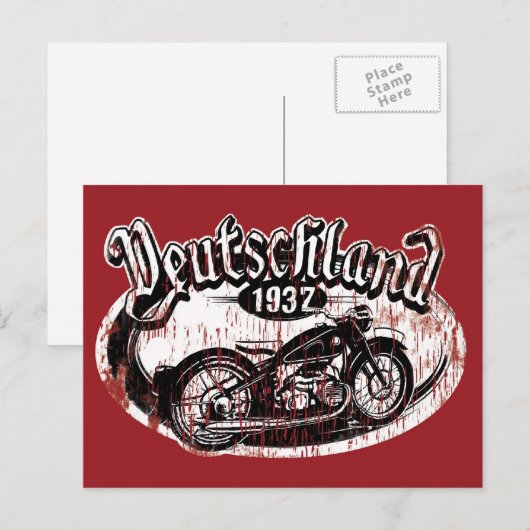 Deutschland Motokleding Briefkaart (Voorkant / Achterkant)